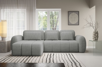 Ecksofa Schlafsofa Sofa CARIA in Stoff Quelle Grau Ottomane Links
