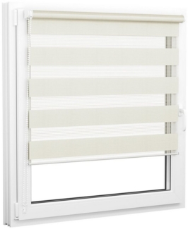 Doppelrollo Doppelrollo, 35 x 130 cm, creme, jalousiescout, blickdicht, mit Bohren/ohne Bohren, freihängend, Klemmen, Kleben und Schrauben OHNE Aufpreis, freihängend, Klemmträger, Montage mit oder ohne Bohren