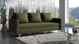 AX LIVING Hyden 3-Sitzer Sofa mit Schlaffunktion 222 cm breit in Olivgrün