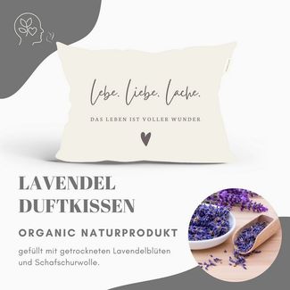 MTOnlinehandel Dekokissen TRAUMHELDEN Duftkissen Lavendel 30x20 cm, Geschenk für Frauen, Lavendelduft beruhigend und entspannend