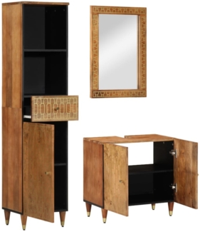 vidaXL 3-tlg. Badmöbel-Set Massivholz Mango 3206322