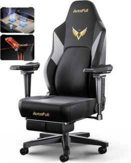 AutoFull M6 Gaming Stuhl mit Sitzbelüftung und -heizung, Schwarz