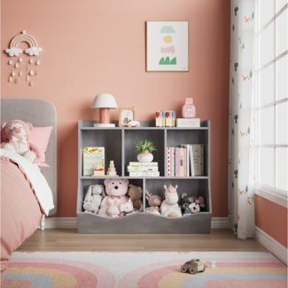 GarveeMore Kinderregal Spielzeugregal Kinderregal mit 5 Fächern Bücherregal Kinder