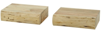 KAWOLA Nachttisch SESA (Set, 2-St), hängend Akazie massiv natur 1 Schublade