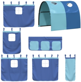vidaXL Betthimmel Vorhänge für Hochbett mit Tunnel Blau Polyester