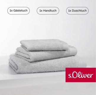 s.Oliver Handtuch Set s.Oliver, Premium Qualität, 600 gr/m², Walkfrottier (Set, 3-St), 1 Gästetuch 30x50 cm, 1 Handtuch 50x100 cm, 1 Duschtuch 70x140 cm