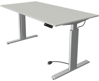 Kerkmann Schreibtisch Sitz-Stehtisch Move 3 silber 160x80x74-120cm elektr. höhenverstellbar lichtgrau