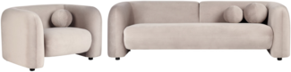 4-Sitzer Sofa Set Samtstoff taupe LEIREN