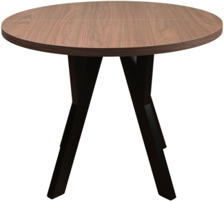 Selsey 'Osenness' Esstisch ausziehbar, Nussbaum-Optik/Schwarz, ca. 75 x 100–180 x 100 cm