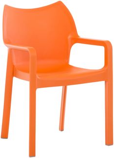 CLP Gartenstuhl Diva - Moderner, wetterfester Kunststoffstuhl, Kunststoff, stapelbar,orange