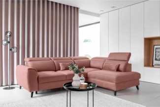 Ecksofa Noble mit Schlaffunktion, Bettkasten und Nube-Bezug