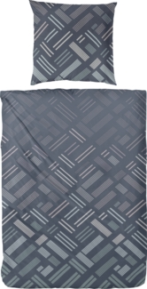 Mako Satin Bettwäsche 135 x 220 cm blau