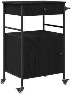 vidaXL Küchentrolley Schwarz Eichen-Optik 56 x 43 x 89.5 cm 871668