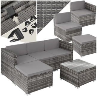 tectake Loungeset Rattan Lounge, (Set, 5-tlg), für 3 bis 4 Personen
