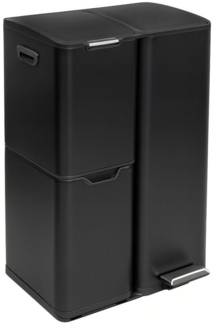 osoltus 3-Fach Sortierer Mülleimer Petrona 13L + 17L+ 30L schwarz lackiert