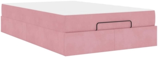 vidaXL Bettgestell mit Matratze mit Speicher Rosa 120 x 190 cm Samt 3399551
