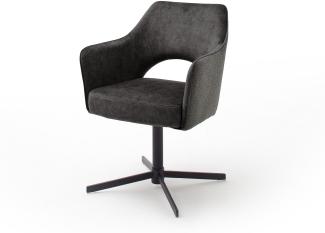Esszimmerstuhl >Viannos< (2-er Set) in Anthrazit aus Metall - 64x85x61cm (BxHxT)