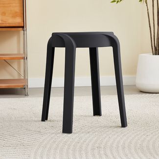 HOME DELUXE Hocker stapelbar NIVO – Schwarz, 2er Set