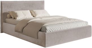 Selsey 'Softie Slim' Polsterbett 180×200 mit Bettkasten und Lattenrost, Velours, graubraun