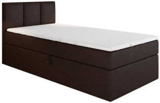 A&J MöbelLand GmbH Boxspringbett Einzelbett NASI mit Bettkasten, Topper und gepolstertem Kopfteil. (Boxspringbett mit Bettkasten und gepolstertem Kopfteil. Gratis Topper – nur jetzt erhältlich!, TOP ANGEBOT), Länge 208 cm Höhe 106 cm