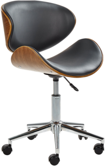 Arbeitshocker mit Rollen schwarz Kunstleder ROTTERDAM