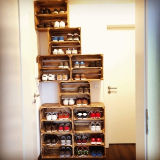 Kistenkolli Altes Land Allzweckkiste 6er Sparset geflammte längs Weinkisten 50 x 40 x 29 cm Obstkisten DIY Upcyc (Spar-Set)