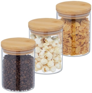 3er Set Vorratsgläser mit Deckel 650 ml