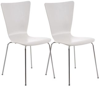 2er Set Besucherstuhl TOKYO - Holz Weiß 43x50x84 cm | Besucherstühle Konferenzstuhl Wartezimmerstuhl Bürostühle Bürostuhl Konferenzraum Wartezimmer