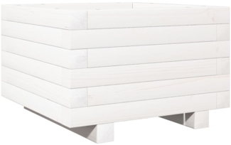 vidaXL Pflanzkübel Weiß 40x40x26,5 cm Massivholz Kiefer 847289