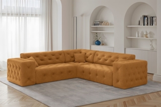 Ecksofa Designersofa CHANTAL in Stoff Moly Orange Seite Universal