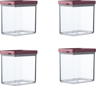 Mepal 4-tlg Vorratsdosen Spar-Set Omnia 1100 ml Nordic Berry Vorratsdose Frischhaltedose - ideal für die Aufbewahrung von trockenen Lebensmitteln