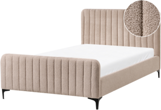 Bett mit Lattenrost Bouclé LUNAN 120 x 200 cm Beige