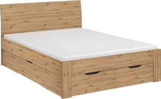 rauch Bett FLEXX, mit Sockelschubkasten, Eiche Artisan, 145 x 90 x 209 cm