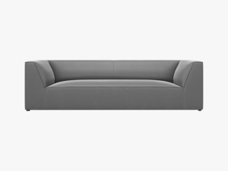 Micadoni Sofa Ruby 3-Sitzer Samt Salvador Grau