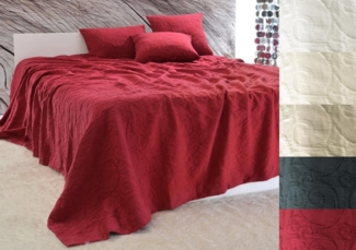 Wohnen und Accessoires GmbH & Co. KG Bettüberwurf Tagesdecke Fleur Rankenmuster