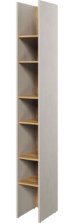 Bücherregal Standregal Teen Flex 27x40x218cm betonfarben Hickory Natur