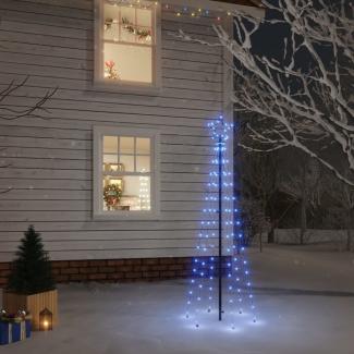 vidaXL LED-Weihnachtsbaum mit Erdnägeln Blau 108 LEDs 180 cm 343553