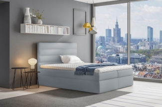 99rooms Adelasia Boxspringbett Velours MONOLITH Silber 120x200 cm