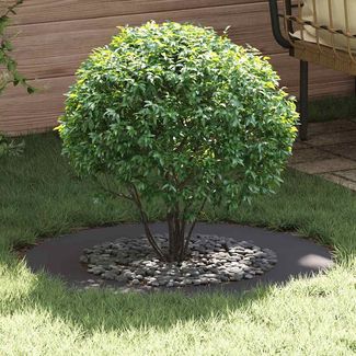 vidaXL geeignet für flachen Baumring Schwarz Ø50 / 80 cm Stahl 873690