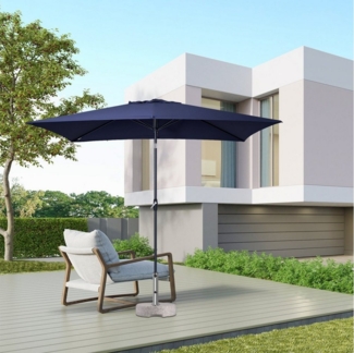 Sekey Sonnenschirm Rechteckig Gartenschirm groß Marktschirm 3 meter mit Kurbel, UPF 50+, beidseitig um 30° knickbar, für Garten, Terrasse