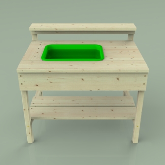 REBO Matschküche Erdmännchen aus Holz in Grün