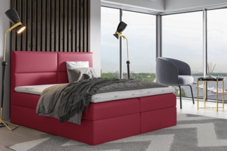 99rooms Merino Boxspringbett Velours MONOLITH 200x200 cm Bordeaux