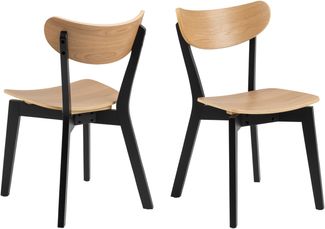 Esszimmerstuhl >Roxby< (2er-Set) in natürlich, Holz - 45x79,5x55cm (BxHxT)