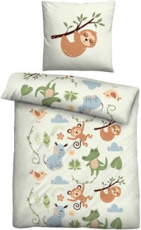 Traumhaft schlafen - Castell - Markenbettwäsche Mikrofaser Bettwäsche 0560248 FAULTIER, perlmutt, 1x 135x200 cm + 1x 80x80 cm