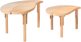 Couchtisch 2er Set PARALIA Rattan Naturfarben