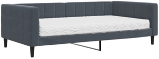 vidaXL Tagesbett mit Matratze Dunkelgrau 100x200 cm Samt 3196675