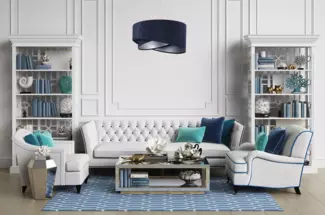 BPS Koncept 060-043 Hängeleuchte Galaxy marineblau, silber 1 x E27 Ø 50cm H:105cm dimmbar