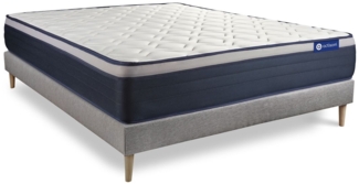 Actilatex max matratze 140x210 cm + Bettgestell mit lattenrost - Dicke : 26cm - Latex und Memory-Schaum - H4