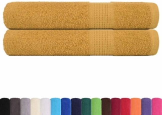 vidaXL Saunatücher 2 Stk. Golden 80x200 cm 360 g/m² 100% Baumwolle 136815