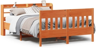 vidaXL Massivholzbett ohne Matratze Wachsbraun 160x200 Kiefernholz 3307001